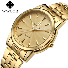 Reloj de cuarzo de marca superior de lujo para hombre, reloj de pulsera de acero inoxidable, dorado, WWOOR, resistente al agua, relojes para hombre, regalo, reloj masculino # un 2024 - compra barato