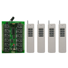 Interruptor de Control remoto inalámbrico RF, transmisor de sistema + receptor/lámpara/puerta de garaje/persianas/ventana, 3000m 24V DC 12V 10A 12 CH 12 CH 2024 - compra barato