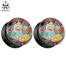 KUBOOZ 2PCS Custom Acrylic Ear Piercing Tunnels Plugs Black Gauges Expander Fashion Stretcher Earrings 6mm to 30mm Women Men 2024 - buy cheap