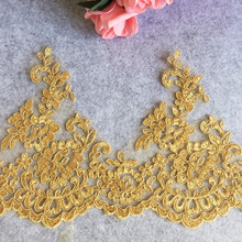 2-3yards/lot  Rose Gold Lace Trime Fabric Flower Venise Venice Lace Trim Applique Sewing Craft for Wedding Dec.RS9 2024 - buy cheap