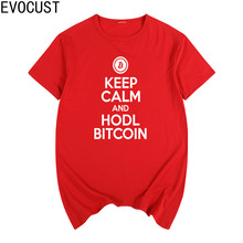 Camiseta de manga corta de algodón para hombre y mujer, camisa unisex de moda, Keep Calm and Hodl, Bitcoin, de Navidad, nueva, 2018 2024 - compra barato