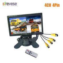 12V-24V Vehicle Car Rear View 7" LCD Monitor 4Pin 4CH Quad Split Screen For Bus Truck Caravan Van Motorhome 2024 - buy cheap