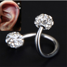 1Pcs New Arrival Punk Ear Stud Crystal Stainless Steel Ear clip Stud Earrings Piercings Fashion Jewelry accessories 2024 - buy cheap