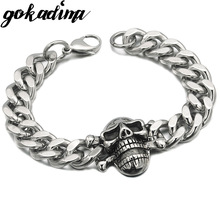 GOKADIMA Cool 316L Stainless Steel Skull Bracelet Chain For PUNK 2018 Biker Jewelry MEN BRACELETS, WB173 2024 - buy cheap