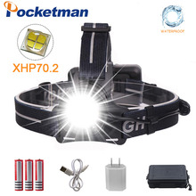 7000lm xhp70.2 headlight Super Bright Led Headlamp usb Rechargeable Head Torch xhp70 lantern 3*18650 battery fishing camping 2024 - buy cheap