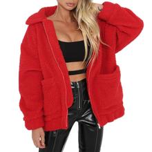 New Lapel Sweatshirt Fleece Fur Coat 2019 Women Autumn Winter Warm Soft Thick Plush Zipper Overcoat Short Outerwear Solid Color 2024 - buy cheap