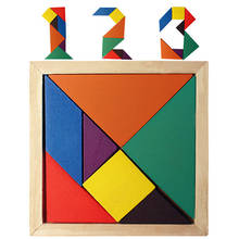 Tangram Jigsaw Puzzle Sliding Colorful Wooden IQ Children Puzzle Toys Logic Game Intelligence Imagination Toy Brain Teaser Kids 2024 - buy cheap