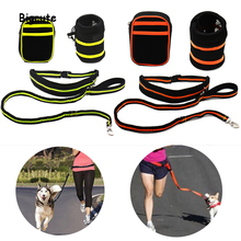 New Style Hand Free Elastic Nylon Dog Leash Pet Lead Collar Sets for Pet Running Walking Jogging Two Colors 2024 - buy cheap