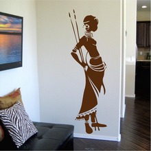 Africa girl Art Wall sticker Hot selling  Home Decor  Wall decals PVC stickers 2015 New Arrival Free shipping 2024 - buy cheap