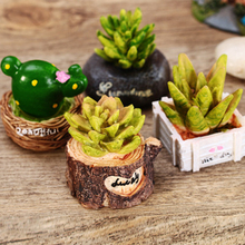 Figuritas suculentas plantas en maceta, bonsái, Micro paisaje creativo de resina de escritorio, adornos, accesorios de decoración del hogar, b4135 2024 - compra barato