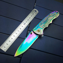 Tactical Fold knife Survival Knives Pocket Knife Top Gift Foldable Utility knife Color Titanium Rainbow Camping Hand Tools EDC 2024 - buy cheap