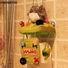 Totoro-caja de pañuelos de Totoro para el baño del hogar, cerdas negras de felpa, Portarrollos de papel, suministros para el baño 2024 - compra barato