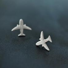 Silver Color Plane Stud Earring Jewelry Luxury Women Party Airplane Gift Spring Engagement Cute Lady Aircraft Earring 2024 - buy cheap