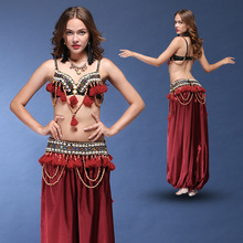 Fantasia de dança do ventre, traje feminino para performance de dança do ventre, 3 peças 2024 - compre barato