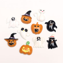 LF 20Pcs Mixed Resin Halloween Pumpkin Skull Decoration Crafts Flatback Cabochon Embellishments For Scrapbooking Diy Accessories 2024 - buy cheap