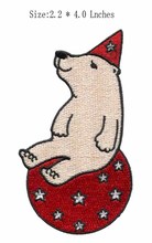 Parche con oso bordado Polar, 2,2 "de ancho/regalo de Navidad/parches de sarga/acrobacias 2024 - compra barato