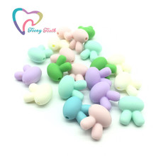 Teeny Teeth 100 PCS Silicone Beads Cute Rabbit Shape Beads Pastel Color Baby Nursing Accessories Teething Jewelry Chewable beads 2024 - buy cheap