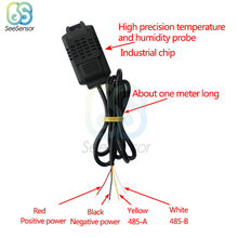 Sensor de umidade e temperatura sht20, sonda de comunicação rs485 modbus, protocolo de temperatura, sensor transmissor e monitoramento de umidade 2024 - compre barato
