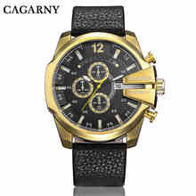 Мужские Наручные Часы CAGARNY кожаный ремешок кварцевые наручные часы Мужчины Военный Наручные Часы 0150 2024 - купить недорого