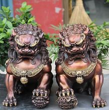 Um par de decoração de jardim em bronze folgado com pingente de bronze chinês-12 polegadas 2024 - compre barato