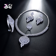 Be 8 Nigerian Necklace Earring Jewelry Set White Luxury Cubic Zirconia Women Wedding Jewelry Sets for Brides Fashion JewelryS219 2024 - buy cheap