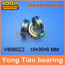 20 pcs High quality  ABEC-3 Z2V2  guide wheel bearings A1001 2Z V6000ZZ V90 10*30*8  mm pulley bearings V groove width 3.5 mm 2024 - buy cheap