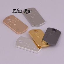 12.5*7mm 10pcs Charms Square letter engraving letters on tag Pendants Jewelry Making DIY Handmade Craft Hanging Ornaments 2024 - buy cheap