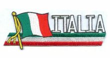 Нашивки с вышивкой Italia Flag 3 "сделана из саржи с отрезаемой кромкой и утюгом на подложке MOQ50pcs Бесплатная доставка 2024 - купить недорого