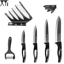 XYj Kitchen Tools 4pcs Ceramic Knives Shar Kitchen Knife One Peeler + Knife Holder Best Kitchen Accessories Black Cooking Tools 2024 - buy cheap