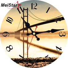 MEISTAR Vintage Wall Clocks Scenery  Design Silent Living Office Kitchen Room Home Decor Watches Large Art Wall Clocks 2024 - buy cheap