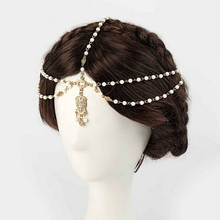 1PCS Indian Vintage Boho Hair Decoration Headbands white Beaded Head Hair Band Women Head Chain Hair Jewelry Girls Gifts 2024 - buy cheap