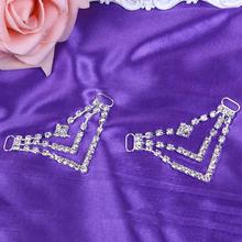 10pcs/lot 3 Layer Crystal Rhinestone Bikini Connectors For Women Silver Metal Buckle Chain For Swimming Wear Shoes Decoration 2024 - buy cheap