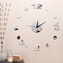 Digital Wall Clock Modern 3D DIY Black Bird Acrylic Mirror Stickers Home Decoration Living Room Quartz Needle Wall Surface Clock 2024 - buy cheap