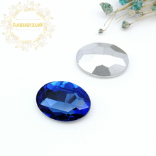 Light Sapphire Oval shape Glass Crystal sew on pointback rhinestones Diy wedding dress Mobile Accessories Free shipping 2024 - buy cheap