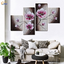 4 Panels Modular Magnolia Picture Handmade Modern Abstract Oil Painting On Canvas Wall Art Gift Home Decor No Framed JYJZ003 2024 - buy cheap