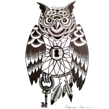 Owl Dreamcatcher Waterproof  Temporary Tattoo stickers Soul key Tatoo Sleeve  Tattoo Feather Tattoo Decals Body Art 2024 - buy cheap