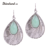 New Fashion  Jewelry bijoux\trendy 3 Colors Resin Stone Water Drop Shape Pendant Statement Dangle Earrings For women 2024 - buy cheap