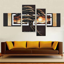 Large Handpainted Abstract Modern landscape Wall Painting pine Tree Oil Painting On Canvas sunrise Wall Decor Home Decoration 2024 - buy cheap