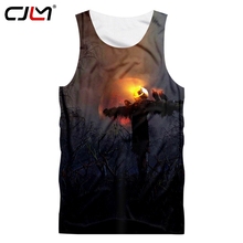 CJLM Halloween Pumpkin Tank Top 3D Printed Vest Flame Scarecrow Men's Polyester  TankTop Direct Selling Man Tracksuit 2024 - buy cheap