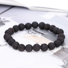 Black Lava Stone Beads Bracelets Simple Vintage Design Bracelet Amulet Elastic Circlet Women Men ewelry Gifts 2024 - buy cheap