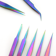 7 Type Chameleon Rainbow Eyebrow Tweezers Elbow Flat Tip Stainless Steel Face Hair Removal Trimmer Eyelash Clip Cosmetic Tools 2024 - buy cheap