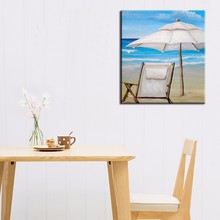 Free Shipping Blue Sky Blue Sea And Beach Landscape Oil Painting On Canvas Handpainted Oil Painting For House Wall Decoration 2024 - buy cheap