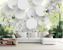 Papel tapiz personalizado de orquídeas, tapiz de fondo de TV, foto de decoración del hogar, sala de estar, dormitorio, sofá, mesita de noche, papel tapiz 3d de flores 2024 - compra barato