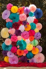 29 cores disponíveis!! Guirlandas de pompom de papel de tecido decoração de casamento 16 polegadas (40cm) 28 cabeças flores de rosa de papel colorido diy 2024 - compre barato