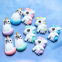 wholesale Kawaii Resin Unicorn hair accessories Flat Back Resin Cabochon DIY Decoration Accessories wholesale lots bulk 2024 - buy cheap