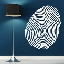 Large FINGERPRINT WALL ART STICKER VINYL ROOM DECAL FINGER PRINT MUDER MYSTERY CID Removable Wallpaper Mural Vinilos Parede D409 2024 - buy cheap