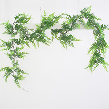 190 CENTÍMETROS artificial plantas verdes folhas de samambaia persa tapeçaria rattan vines floral decorativa do casamento do Natal 2024 - compre barato