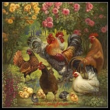 Needlework for embroidery DIY DMC High Quality - Counted Cross Stitch Kits 14 ct Oil painting - Group of Chickens 2024 - buy cheap