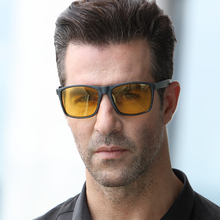 Óculos de sol masculino polarizado de bambu imitado, óculos de visão noturna para dirigir, lente amarela, visão noturna 2024 - compre barato