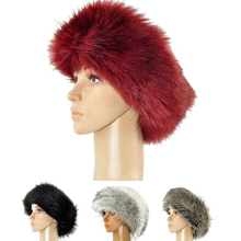 Женская зимняя повязка на голову из искусственного лисьего меха 2024 - купить недорого
